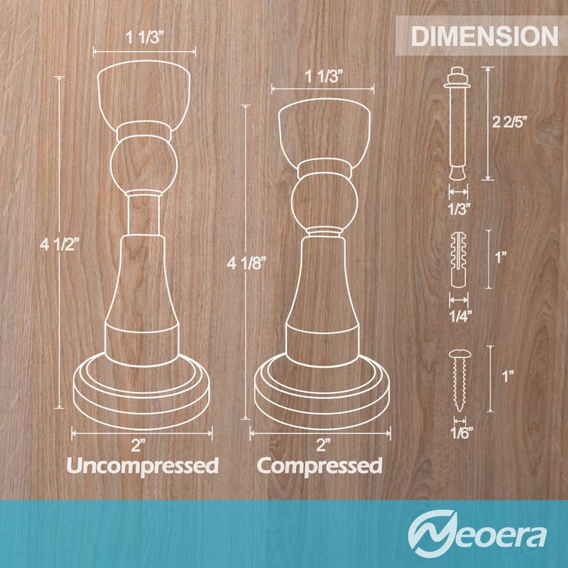 Neoera Magnetic Door Stopper, Updated Hydraulic Shock Absorbent Technology, Soft-Catch Magnetic Hold, Premium 304 Stainless Steel, Anti-Rust, Heavy Duty for Various Door Types, Wall Mount 1Pack - Image 5
